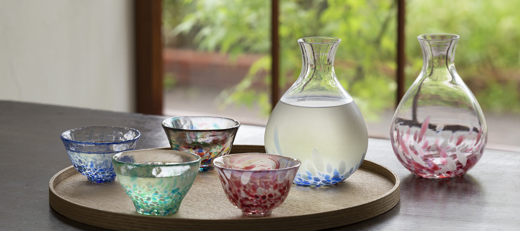 津軽びいどろの酒器、徳利や盃、おちょこの画像