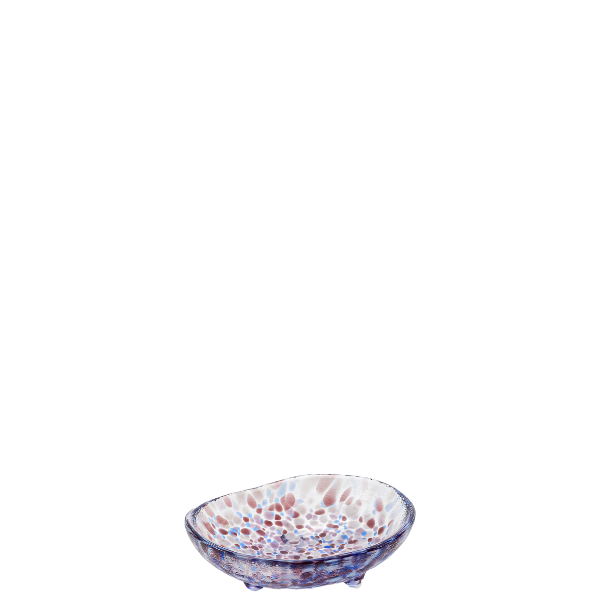 津軽びいどろ 津軽の花 三つ足豆皿 片栗 メイン画像