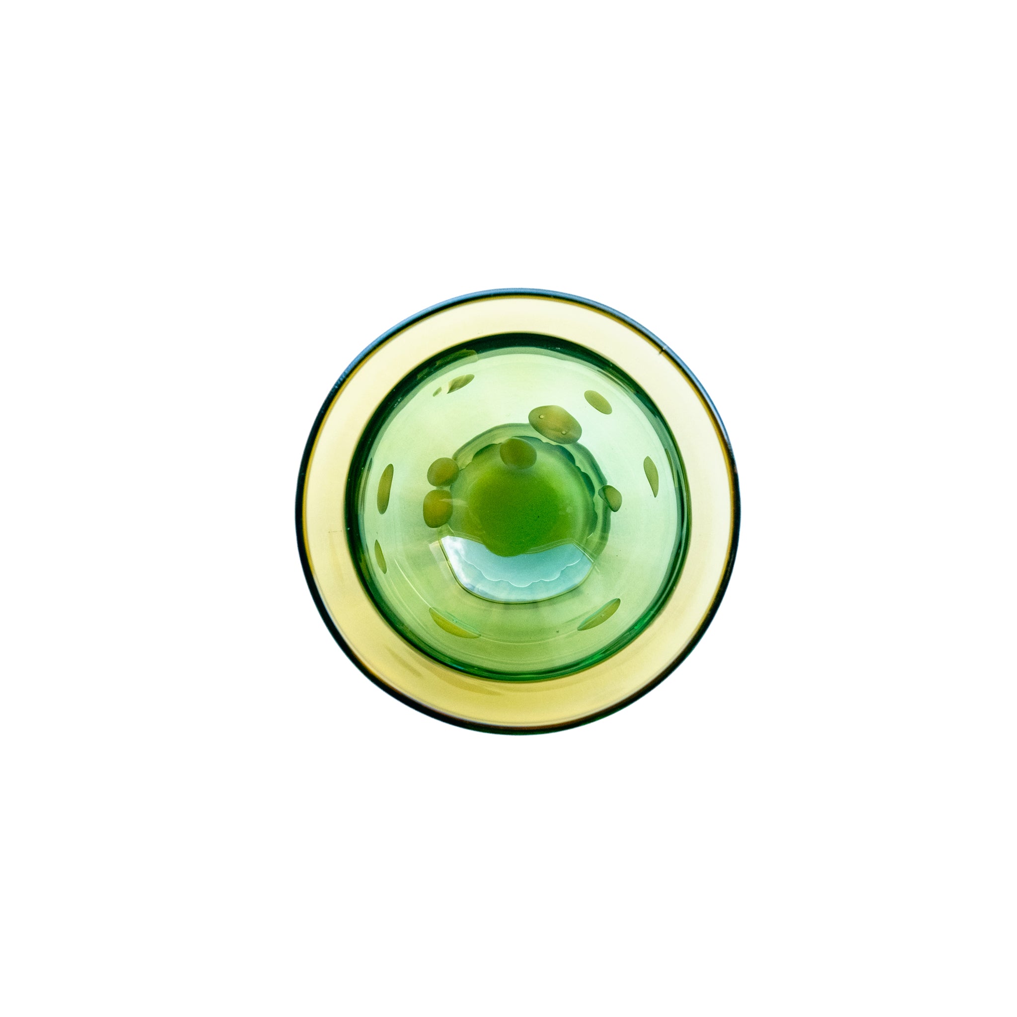 津軽びいどろ 盃12ヶ月コレクション 9月月見 盃を上から見た画像