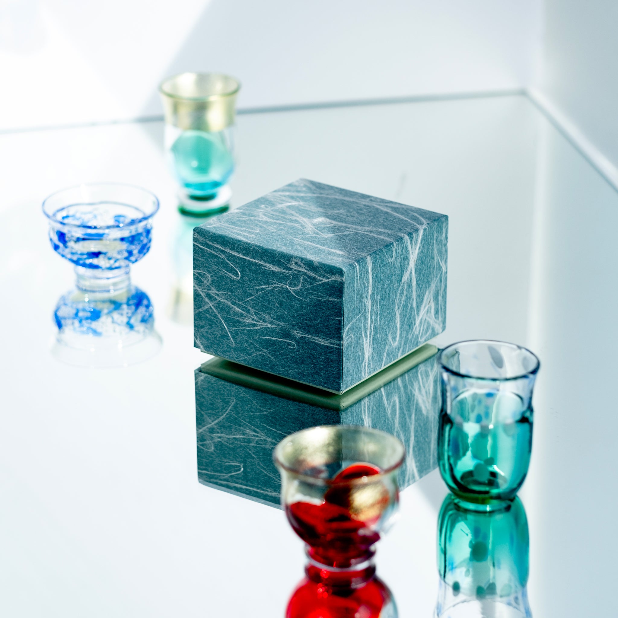 津軽びいどろ 盃12ヶ月コレクション 9月月見 化粧箱