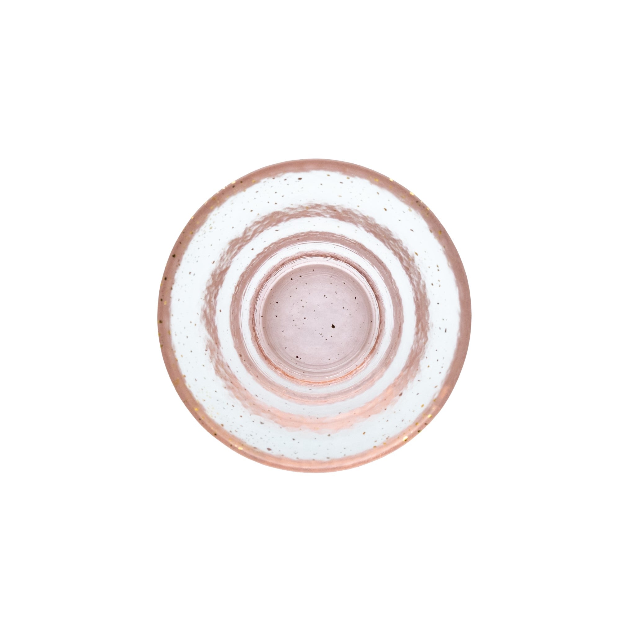 津軽びいどろ 氷華 金彩ロックグラス桜 グラスを真上から見た画像