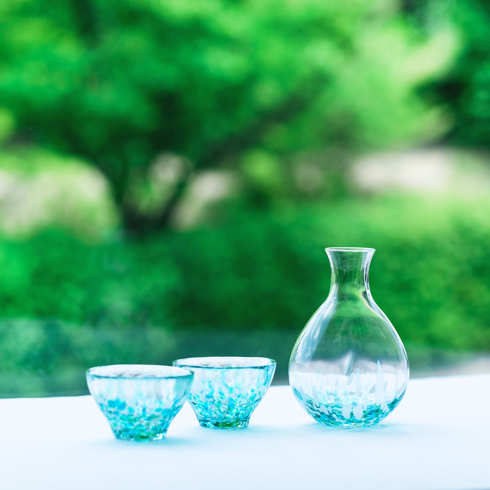 津軽びいどろ 酒器 みずばしょう酒器セット イメージ画像