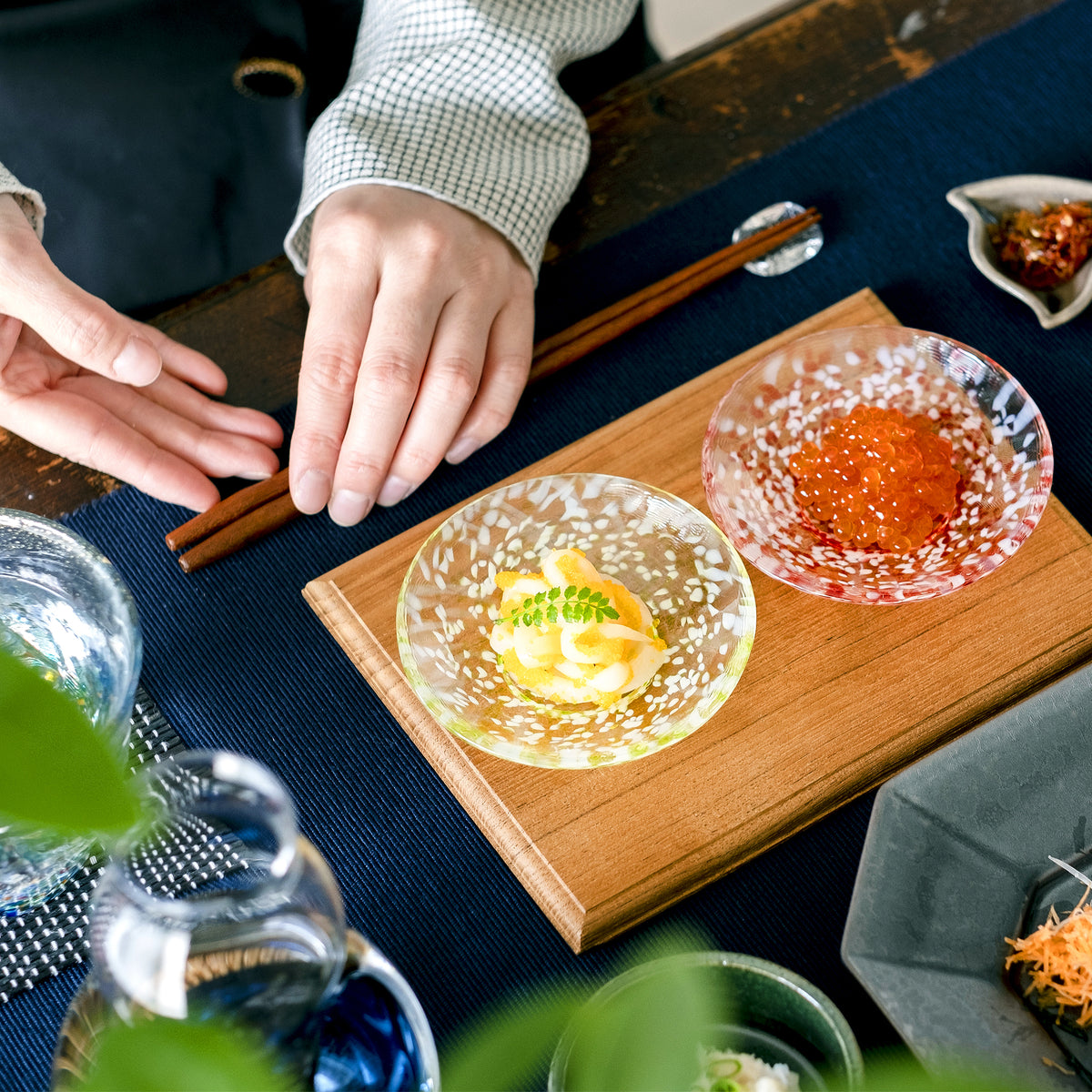 津軽びいどろ 津軽自然色りんご あおりんご豆皿