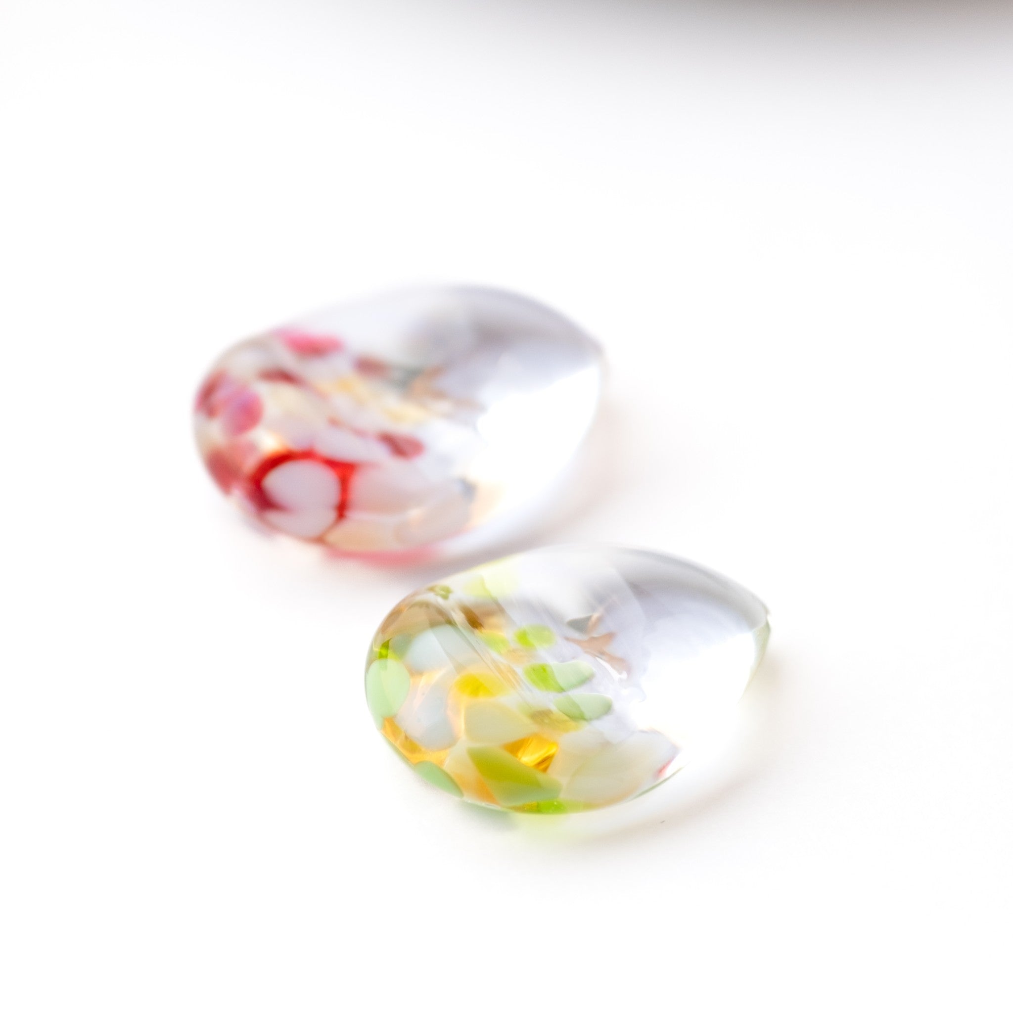 津軽びいどろ 津軽自然色りんご りんご箸置箸セット ハンドメイドのガラス箸置き