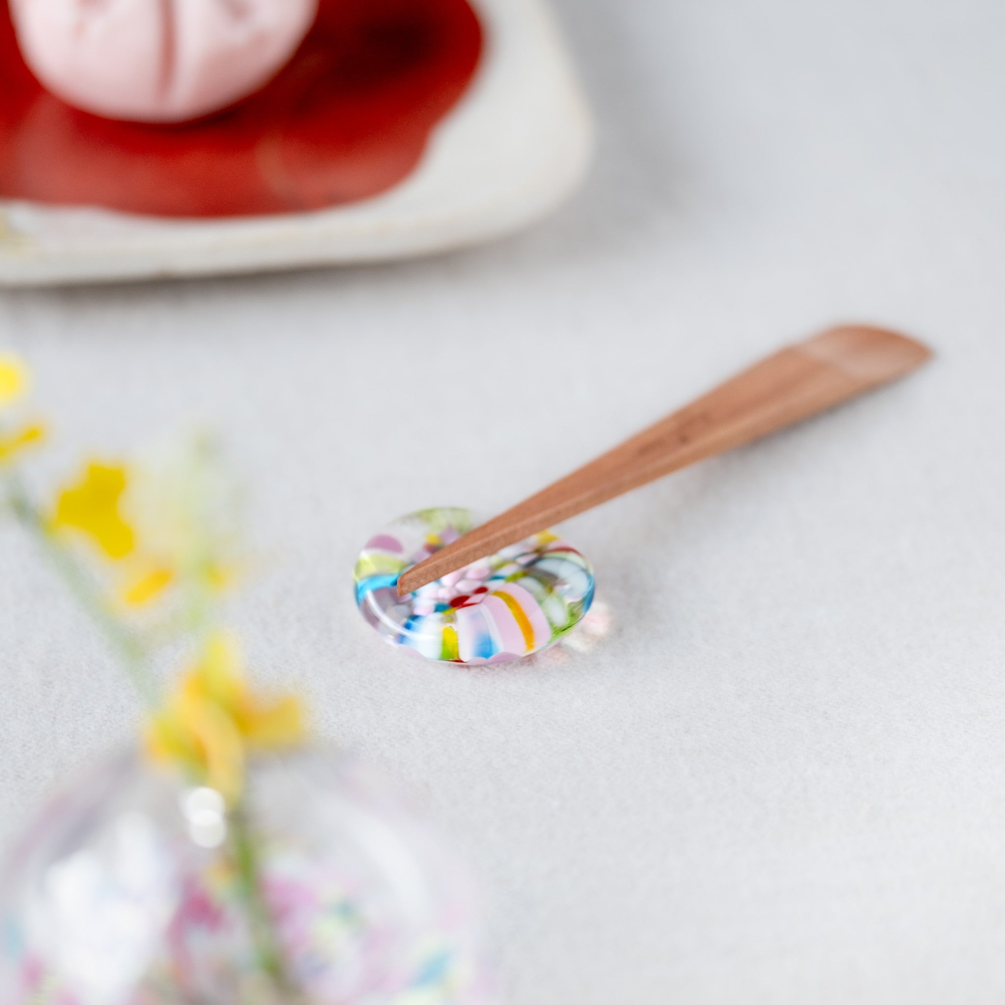 津軽びいどろ にほんの色 ふうけい 箸置き 春の丘 カラフルでかわいいガラス箸置き