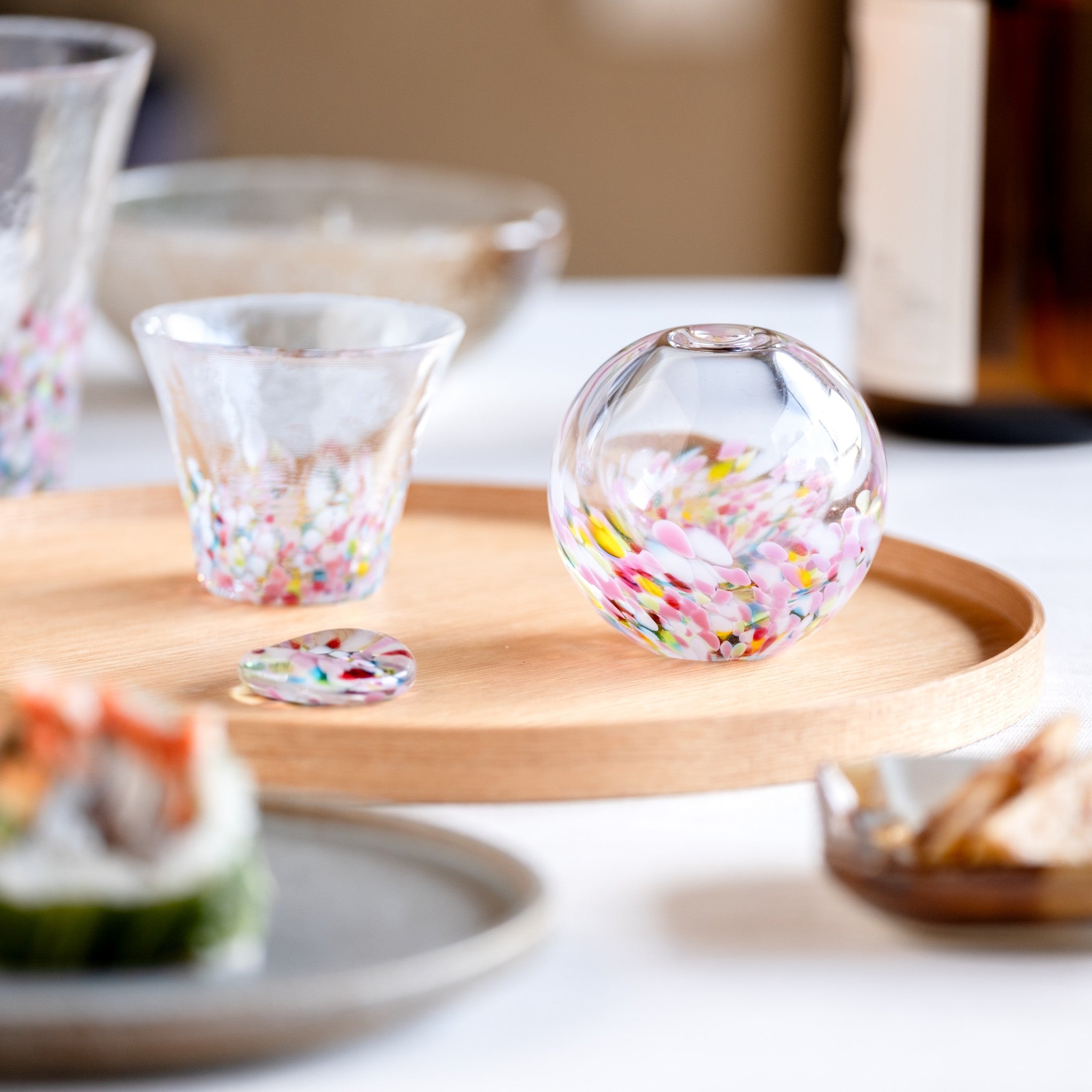 津軽びいどろ にほんの色 ふうけい 一輪挿し 春の丘 ハンドメイドのガラス花瓶