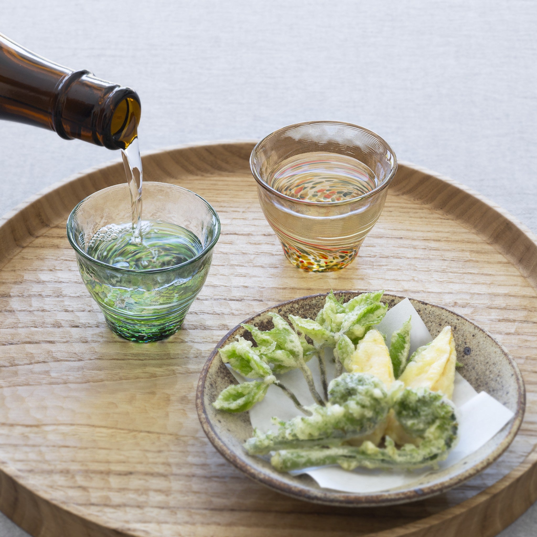 津軽びいどろ 六の色(むつのいろ) 盃 山 晩酌にピッタリなガラスのおちょこ