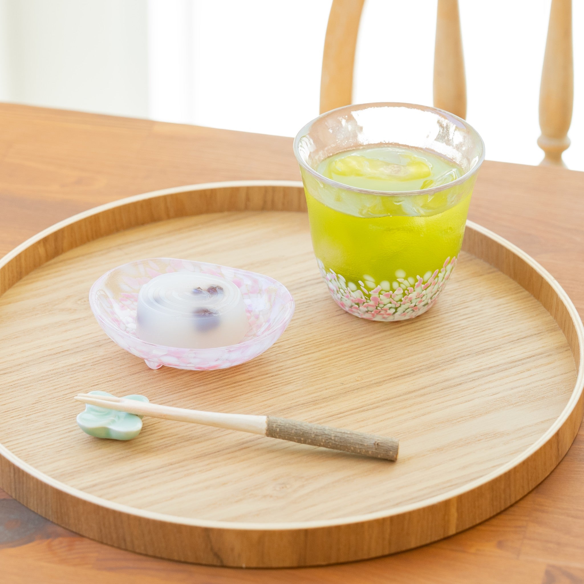 津軽びいどろ さくらさくら sakura三つ足豆皿 和菓子にも合うガラス小皿