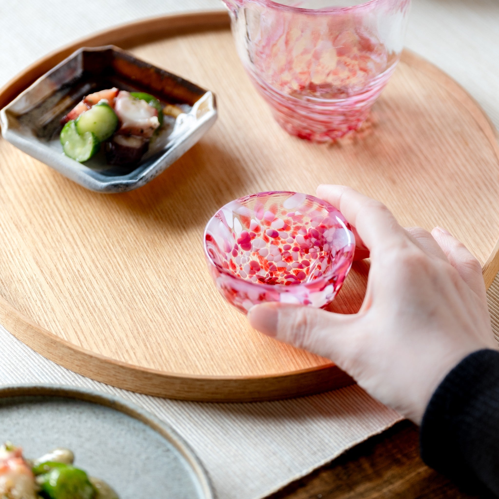 津軽びいどろ 盃コレクション 盃春の宵 青森の伝統工芸品 ガラスのおちょこ