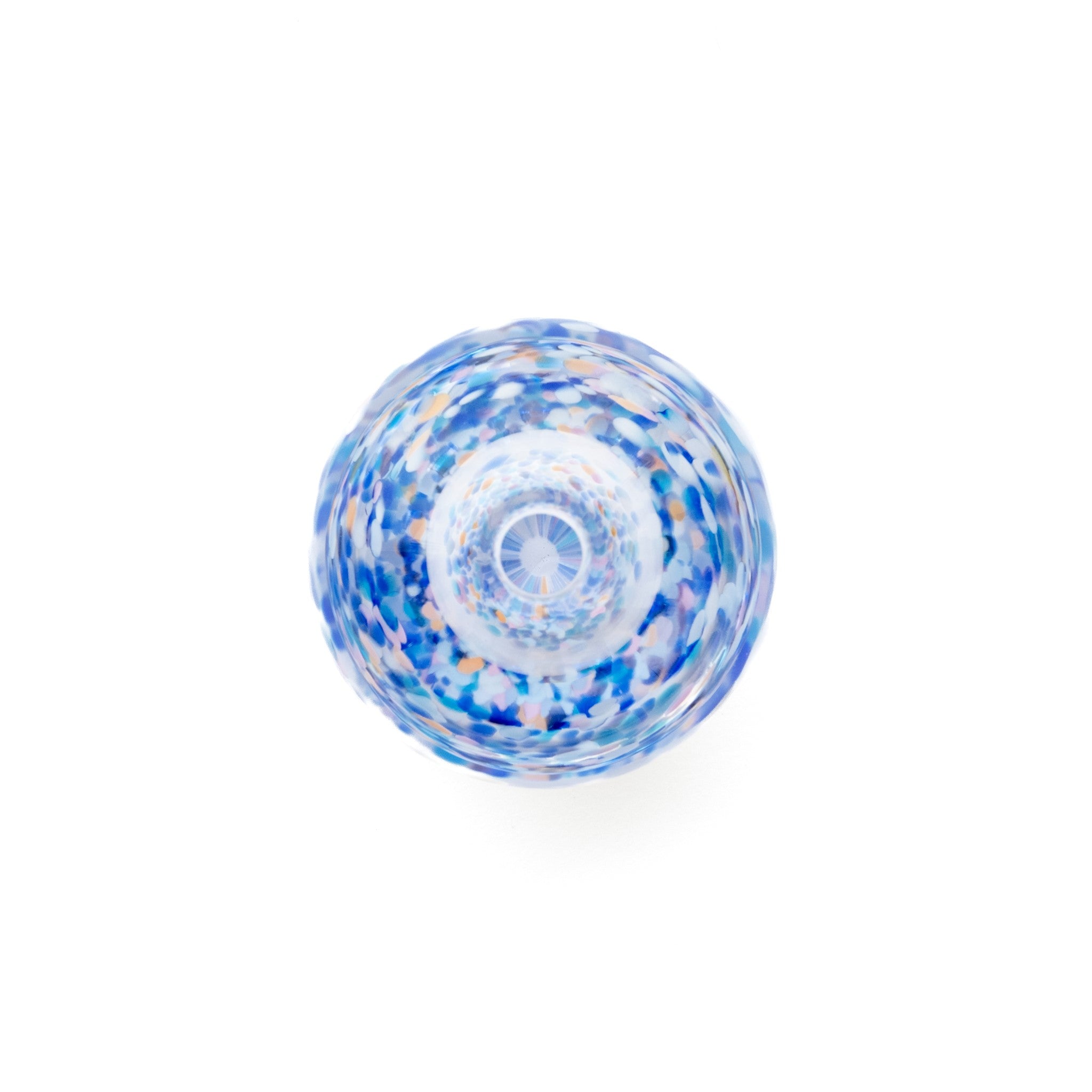 津軽びいどろ にほんの色 ふうけい 一輪挿し 夕凪の空 丸い花瓶を上から見た画像