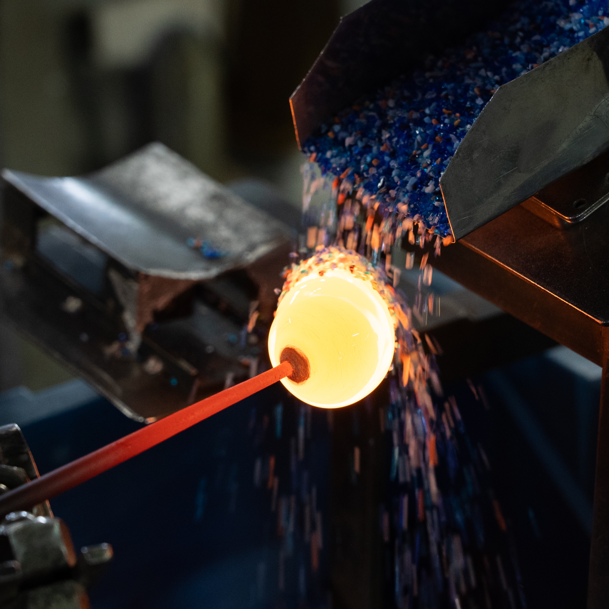 津軽びいどろ にほんの色 ふうけい 盃 夕凪の空 おちょこの製造工程