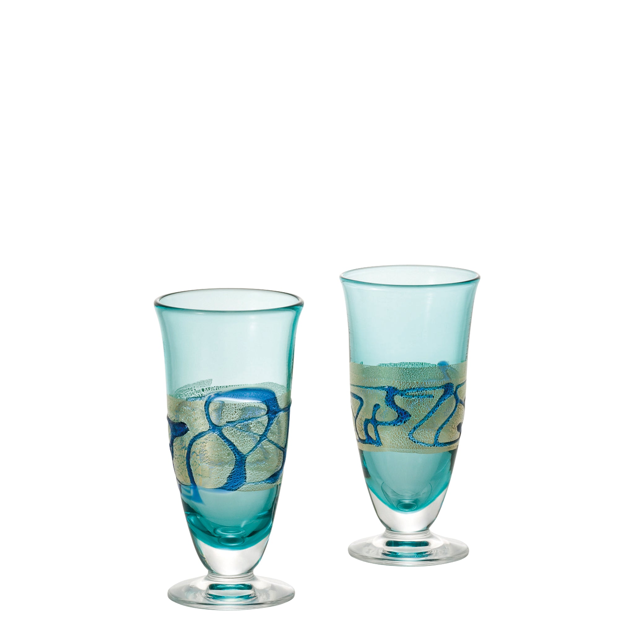 津軽びいどろ 金彩碧瑠璃 ピルスナーペアセット メイン画像