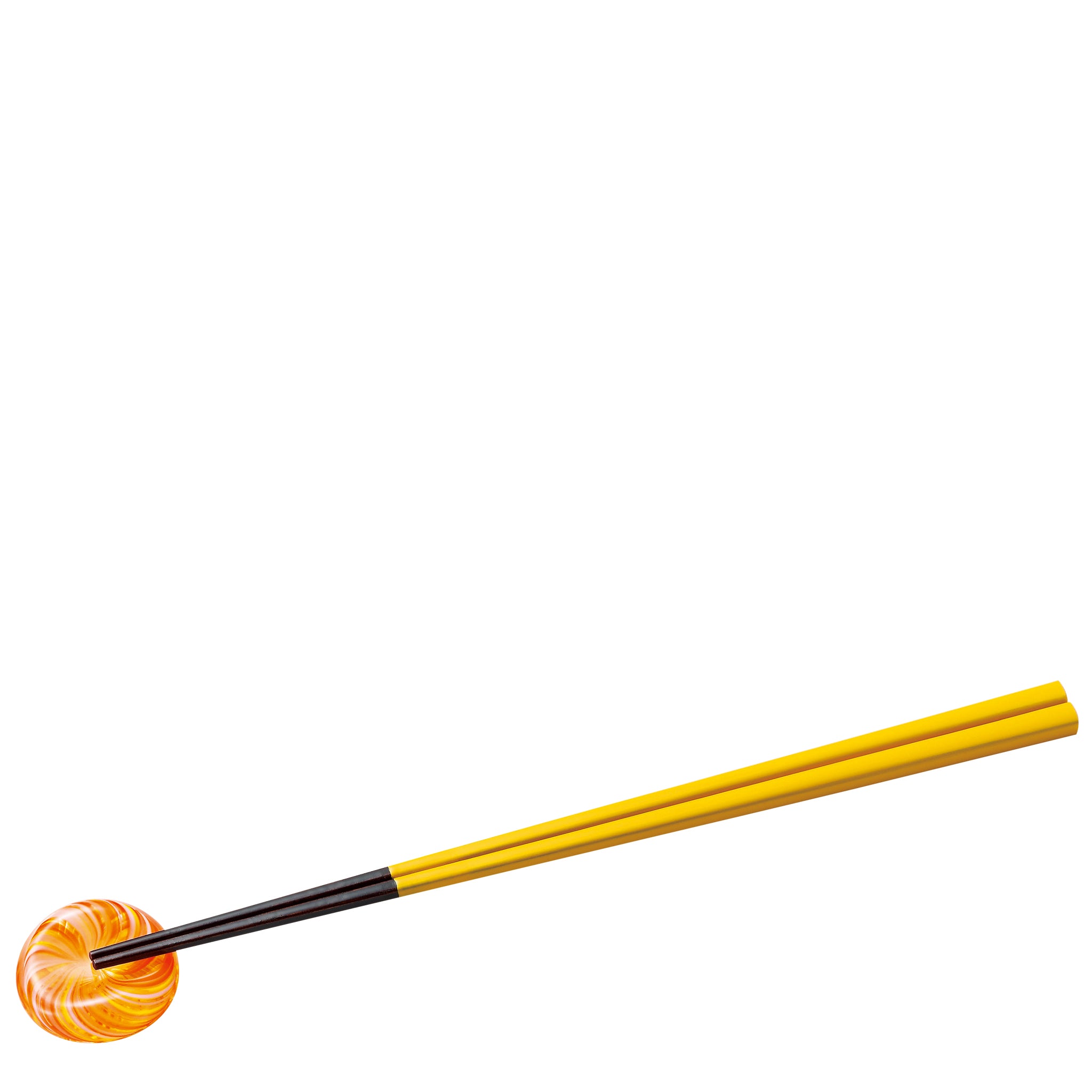 津軽びいどろ にほんの色箸置き 箸セット山吹 メイン画像