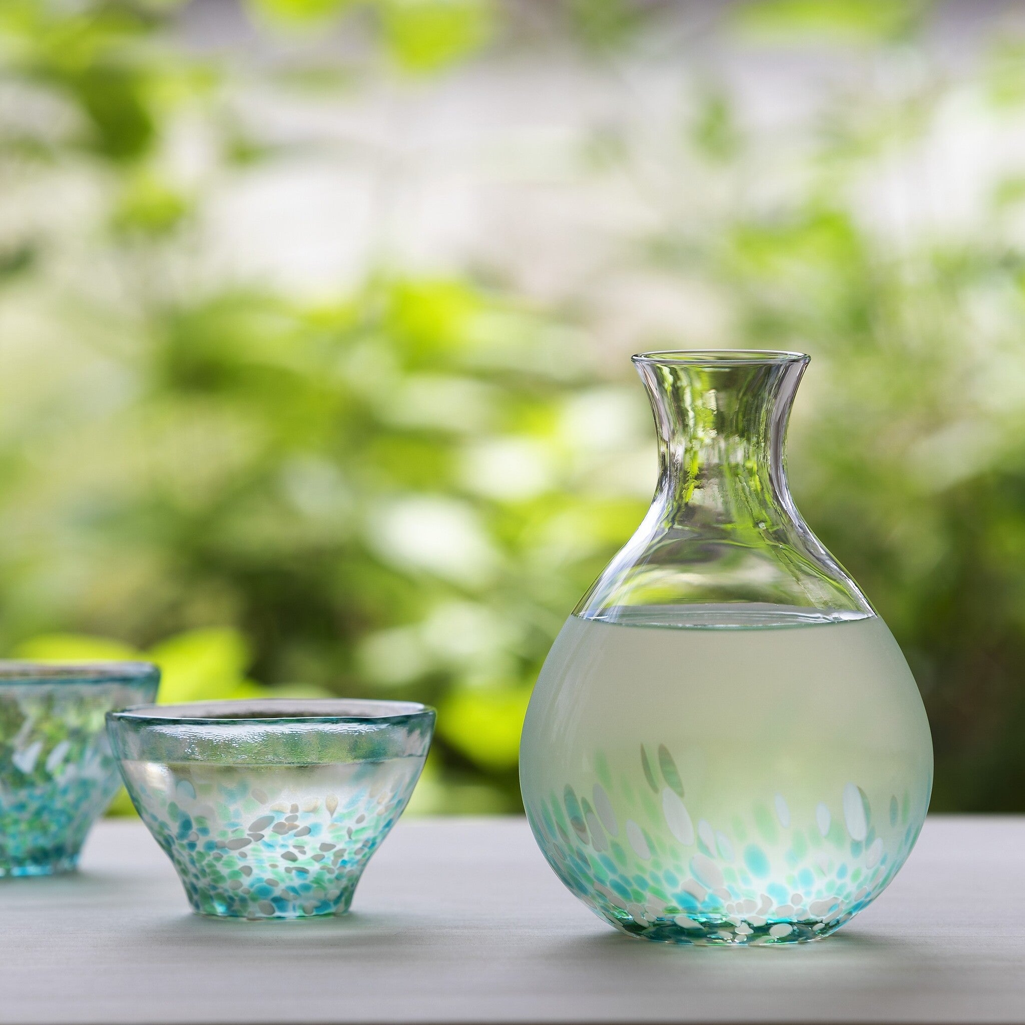津軽びいどろ 酒器 みずばしょう酒器セット イメージ画像