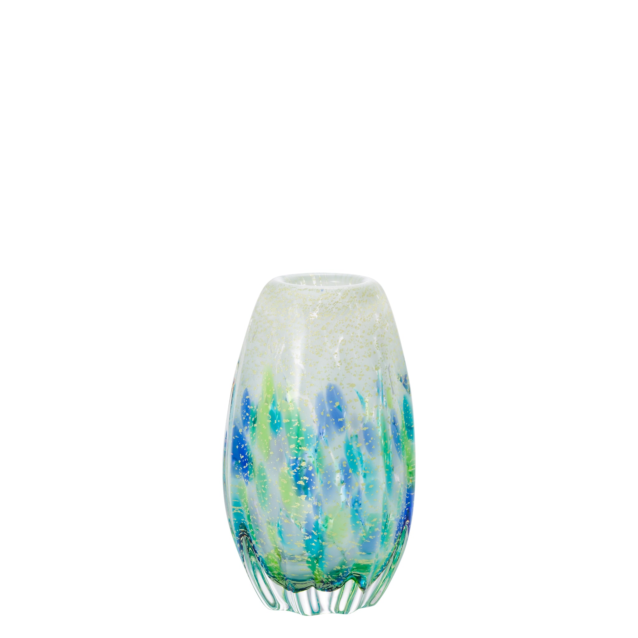 津軽びいどろ 龍飛岬 紫陽花 長丸花器 | おしゃれなガラスの花瓶 上品 