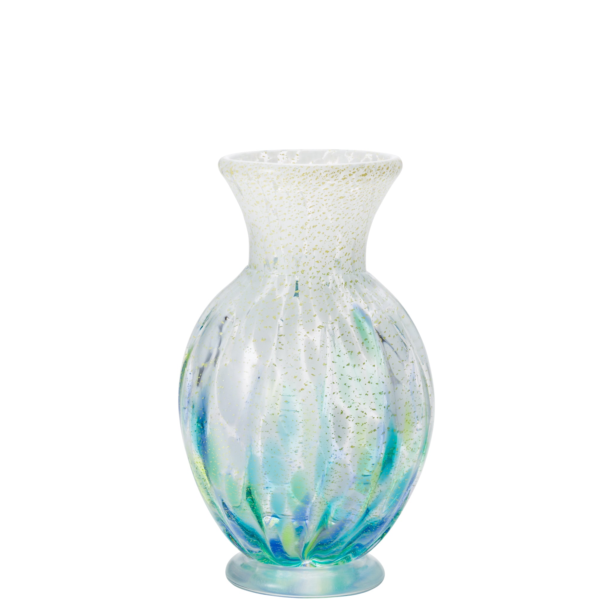 津軽びいどろ 龍飛岬 紫陽花 壺花器 | おしゃれなガラスの花瓶 上品な 
