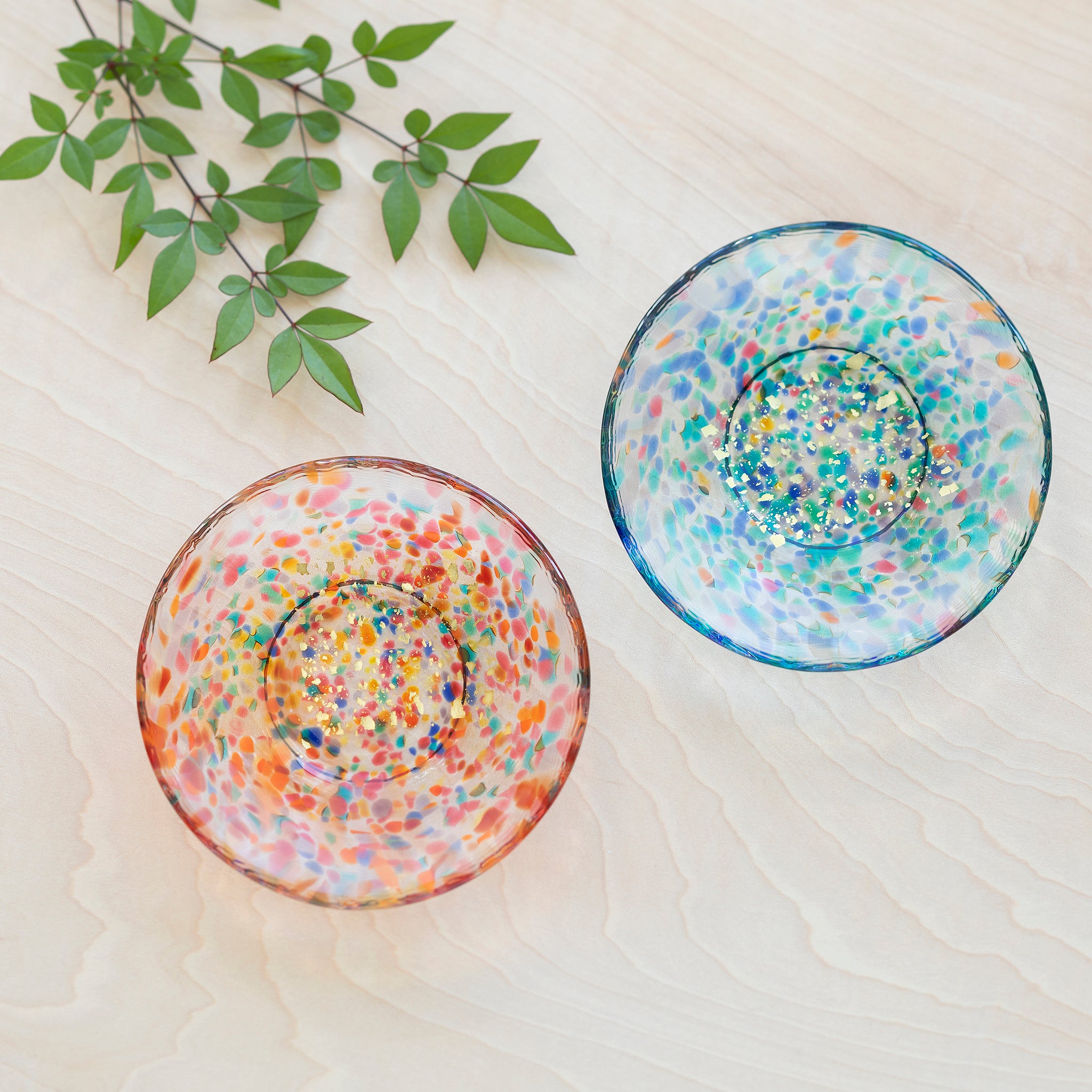 津軽びいどろ 豆皿ギフト MATSURI金彩ペアセット イメージ画像