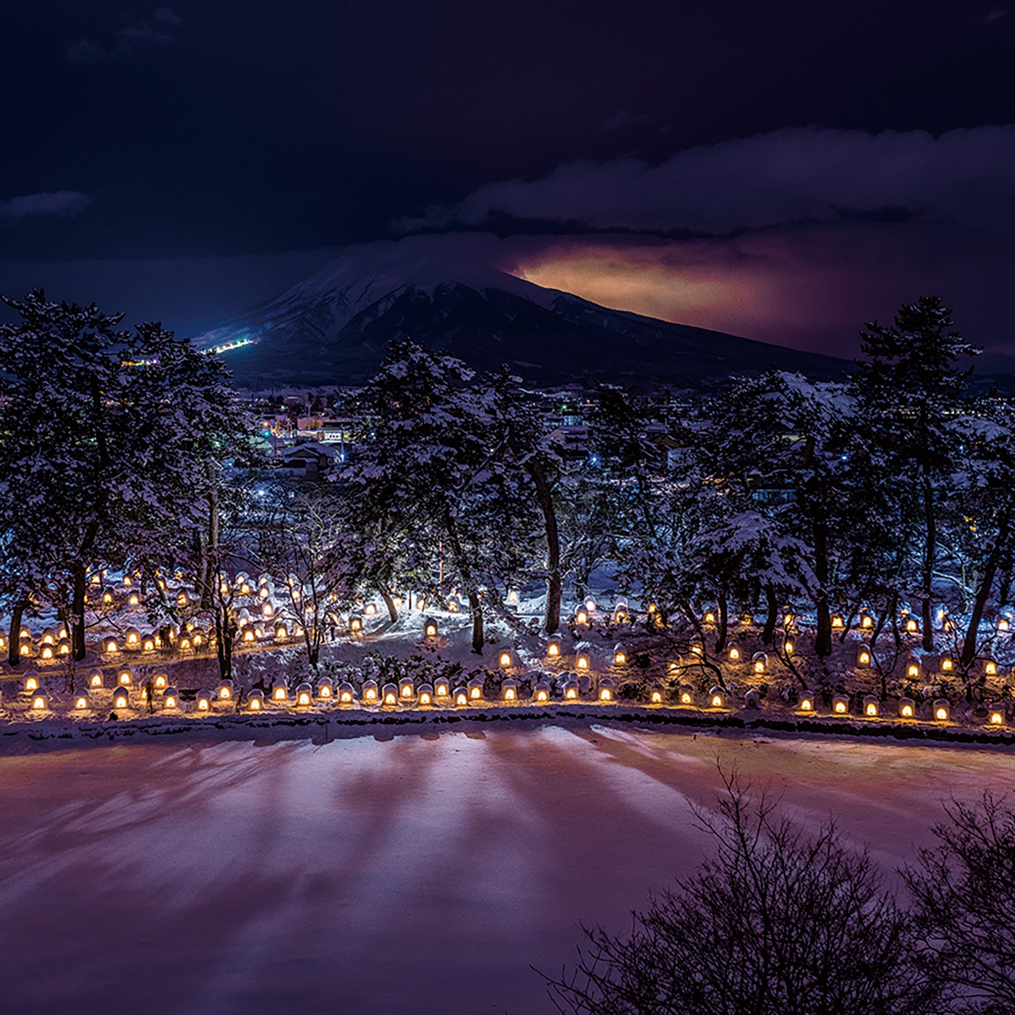 津軽びいどろ にほんの色ふうけい タンブラー雪の灯 イメージ画像