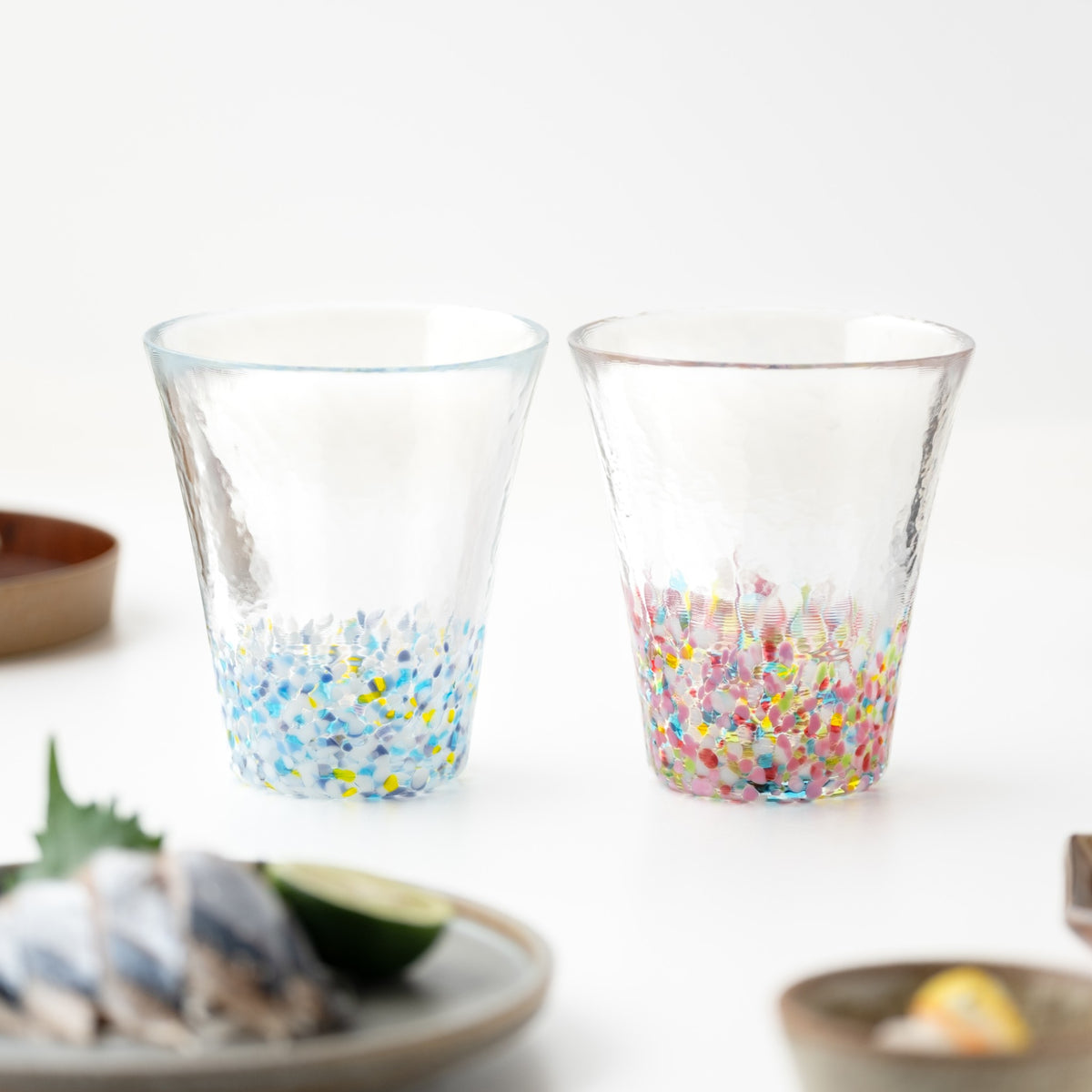 津軽びいどろ にほんの色ふうけい グラスMペア 春恋し 青森の伝統工芸品 グラスのセット