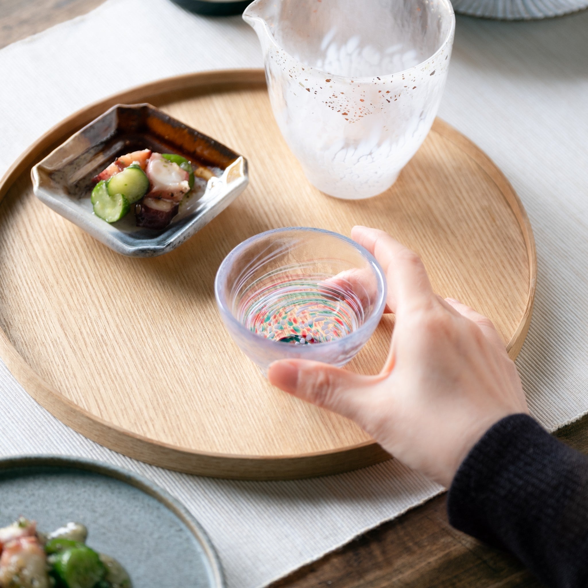 津軽びいどろ 盃コレクション 盃はるがすみ ハンドメイドのガラスおちょこ