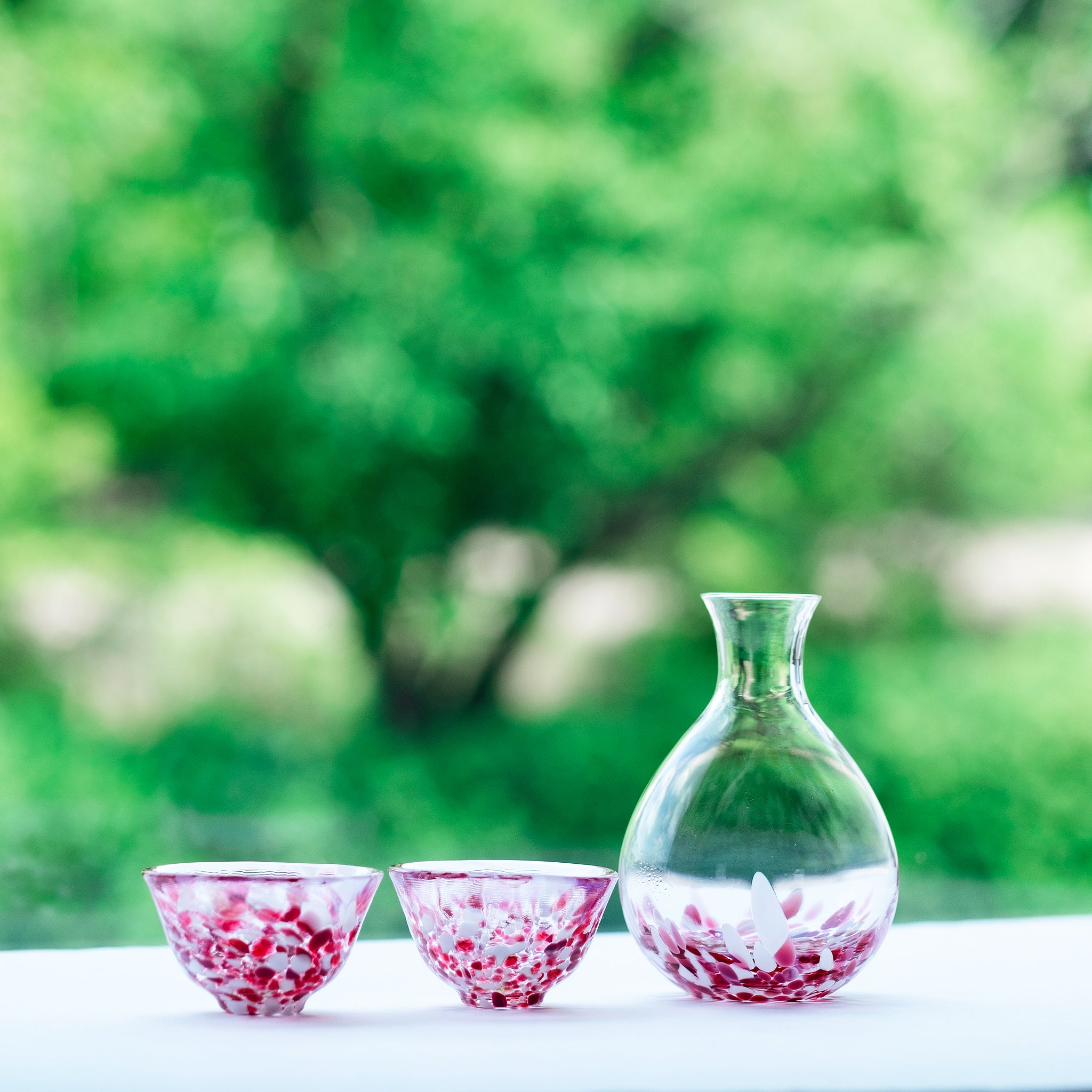 津軽びいどろ 酒器 桜吹雪酒器セット イメージ画像