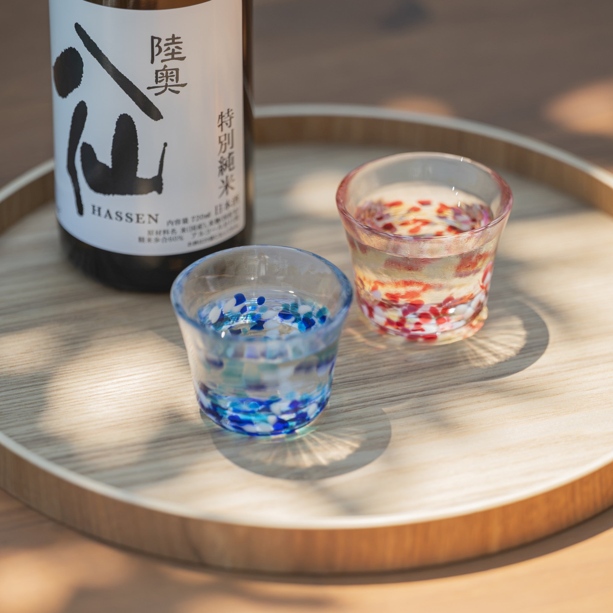 津軽びいどろ 盃ペアセット 春の雫/夏の雫 | 上品なガラスのおちょこ