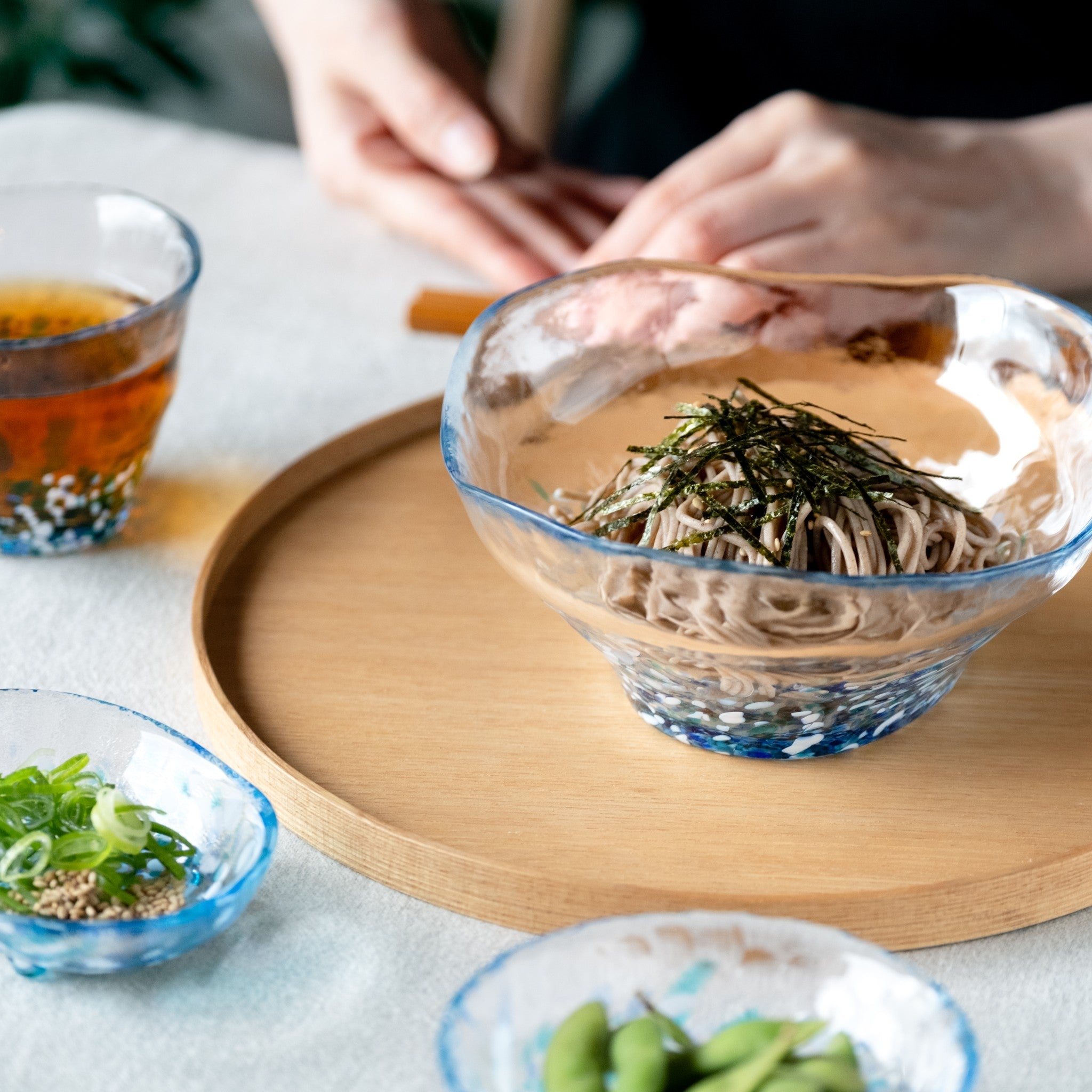 津軽びいどろ 津軽の花 多様鉢紫陽花 夏にピッタリなガラス食器