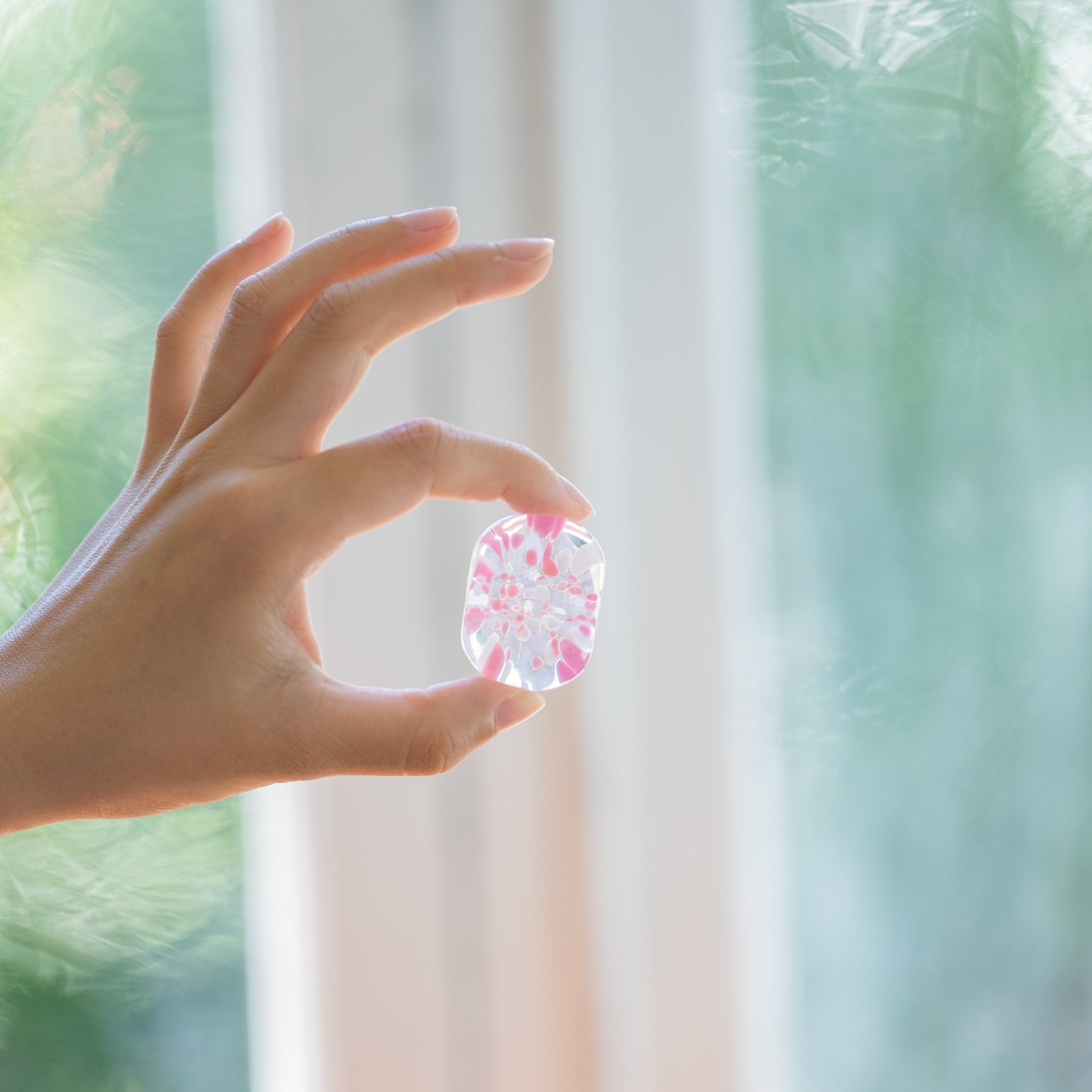 津軽びいどろ sakura sakura小判箸置/箸セット ガラスの箸置き 青森の伝統工芸品
