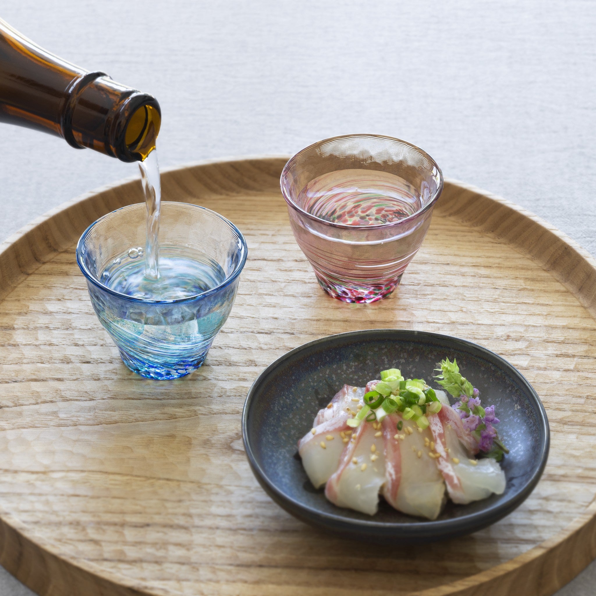 津軽びいどろ 六の色(むつのいろ) 盃 海 晩酌に最適なガラス盃