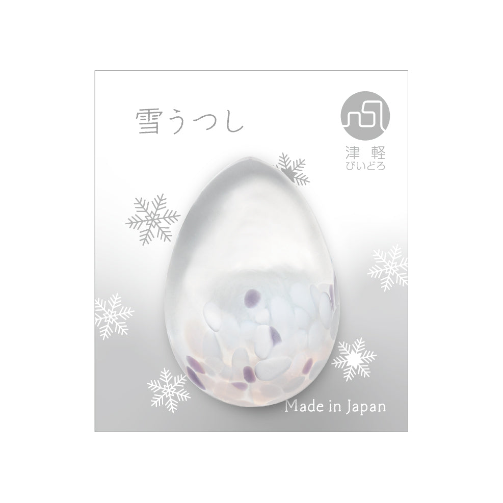 【販路限定】津軽びいどろ 雪うつし こおり雪 箸置き 箸置きと台紙のイメージ