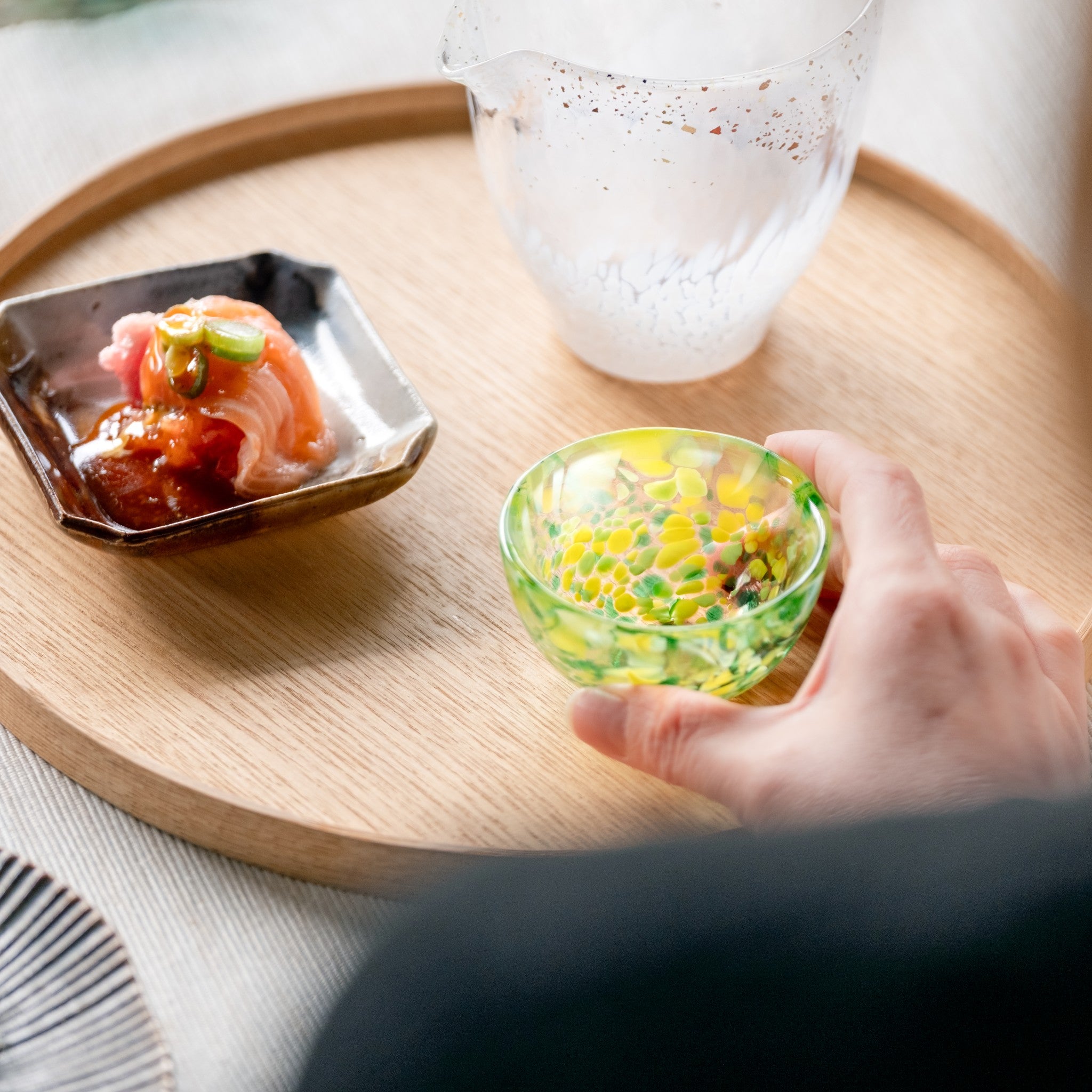 津軽びいどろ 盃コレクション 盃木の芽 青森の伝統工芸品 ガラスおちょこ