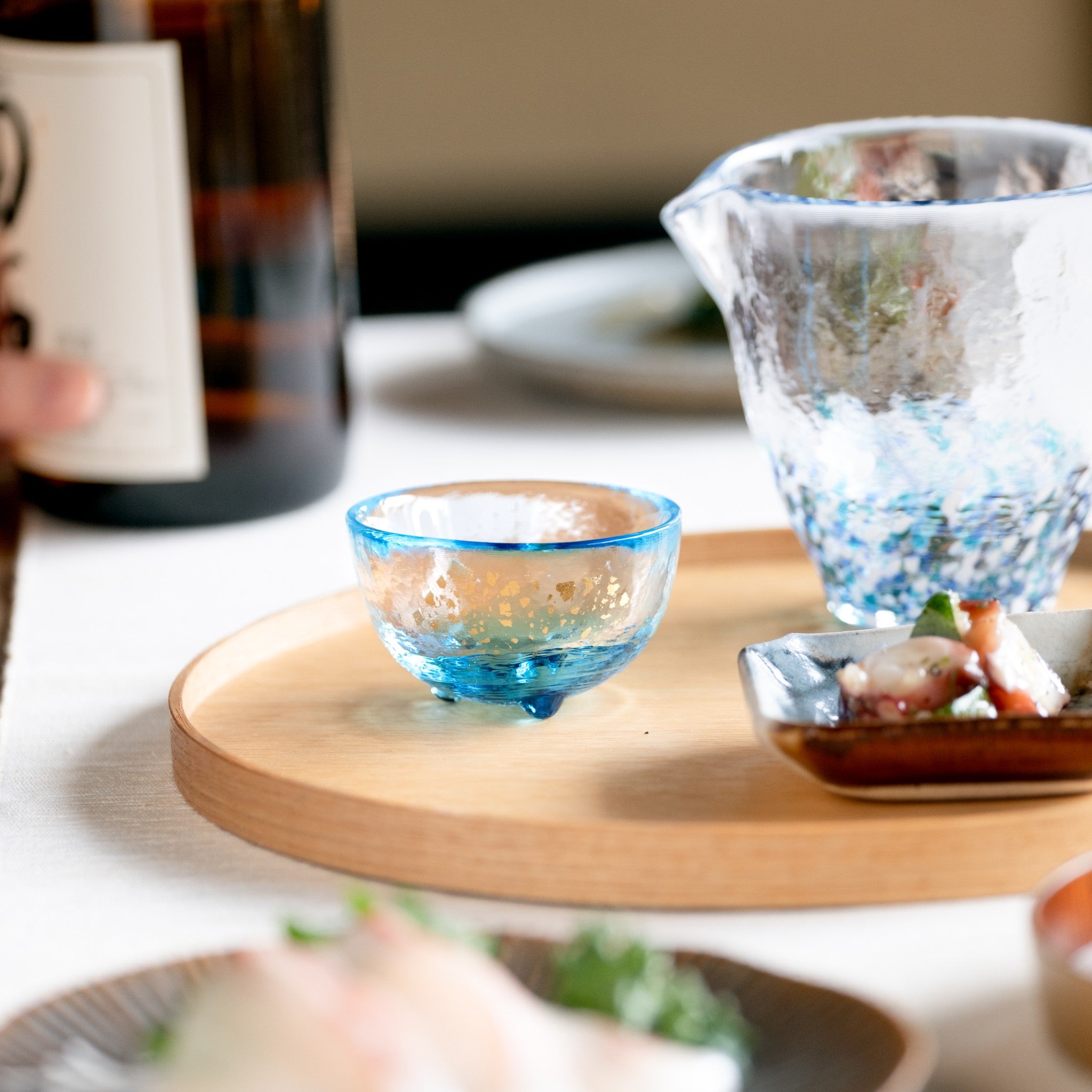津軽びいどろ 盃コレクション 盃朝の露 青森の伝統工芸品 ガラスおちょこ