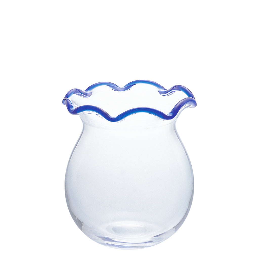 津軽びいどろ 金魚鉢 ブルー | かわいらしいガラスの金魚鉢 – 津軽 
