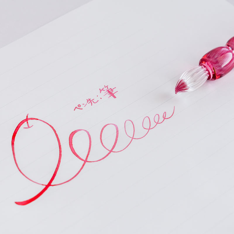 津軽びいどろ ちいさな林檎 りんご ガラスペン太 ペン先筆 ガラスペンの筆圧の画像