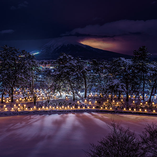 津軽びいどろ にほんの色ふうけい 箸置き 雪の灯 イメージ画像